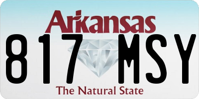 AR license plate 817MSY