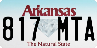 AR license plate 817MTA