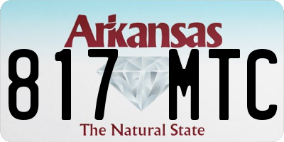 AR license plate 817MTC