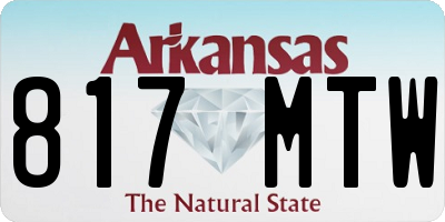 AR license plate 817MTW
