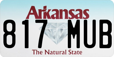 AR license plate 817MUB