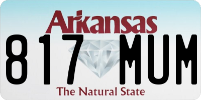 AR license plate 817MUM