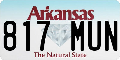 AR license plate 817MUN