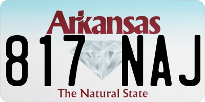 AR license plate 817NAJ