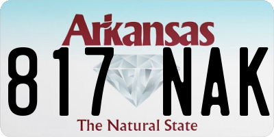 AR license plate 817NAK