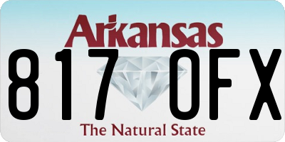 AR license plate 817OFX