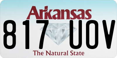 AR license plate 817UOV