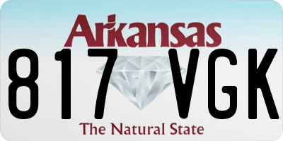 AR license plate 817VGK