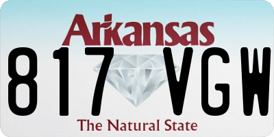 AR license plate 817VGW