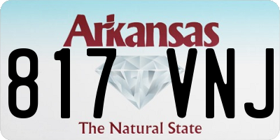 AR license plate 817VNJ