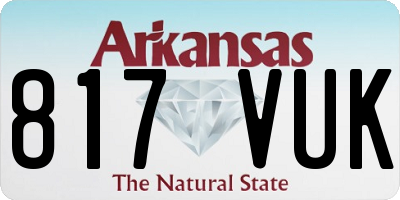 AR license plate 817VUK