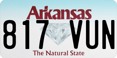 AR license plate 817VUN