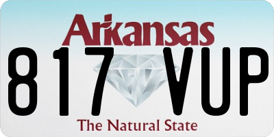 AR license plate 817VUP