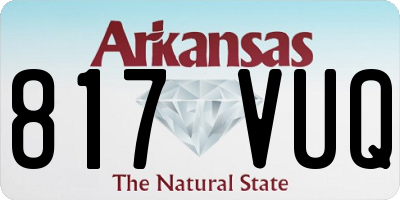 AR license plate 817VUQ