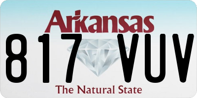 AR license plate 817VUV