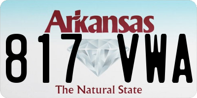 AR license plate 817VWA