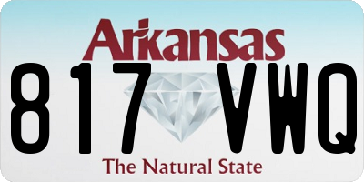 AR license plate 817VWQ