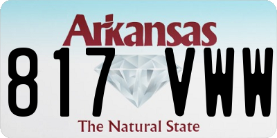 AR license plate 817VWW