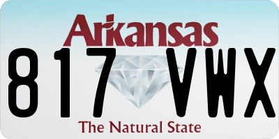 AR license plate 817VWX