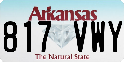 AR license plate 817VWY