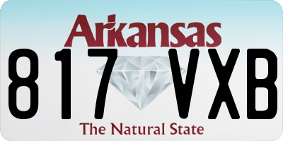 AR license plate 817VXB