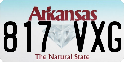 AR license plate 817VXG