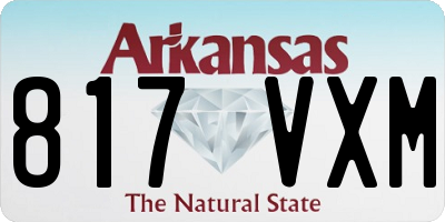 AR license plate 817VXM
