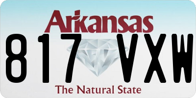 AR license plate 817VXW