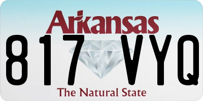 AR license plate 817VYQ