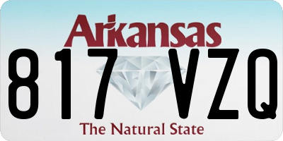 AR license plate 817VZQ
