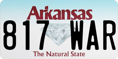 AR license plate 817WAR