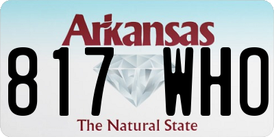 AR license plate 817WHO
