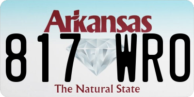 AR license plate 817WRO