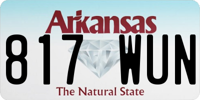 AR license plate 817WUN