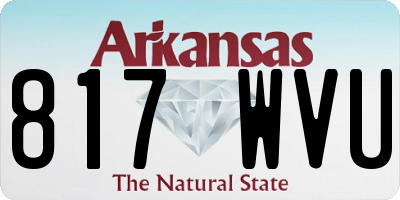 AR license plate 817WVU