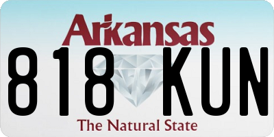 AR license plate 818KUN