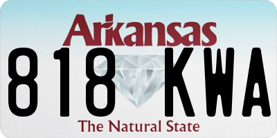 AR license plate 818KWA