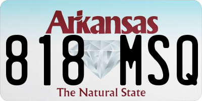 AR license plate 818MSQ
