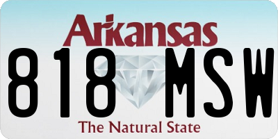 AR license plate 818MSW