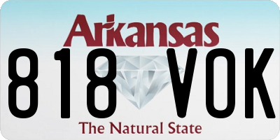 AR license plate 818VOK