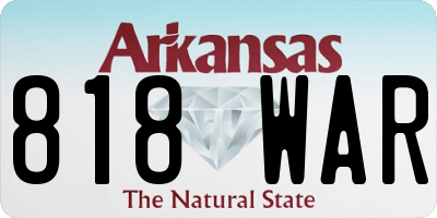 AR license plate 818WAR