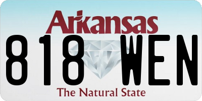 AR license plate 818WEN