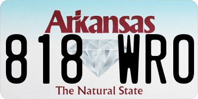 AR license plate 818WRO