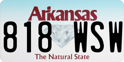 AR license plate 818WSW