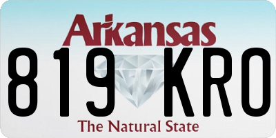 AR license plate 819KRO