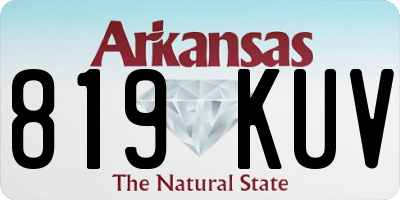 AR license plate 819KUV