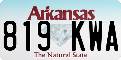 AR license plate 819KWA