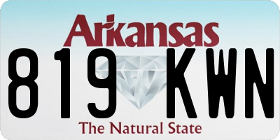 AR license plate 819KWN