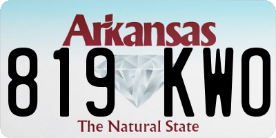 AR license plate 819KWO