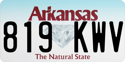 AR license plate 819KWV